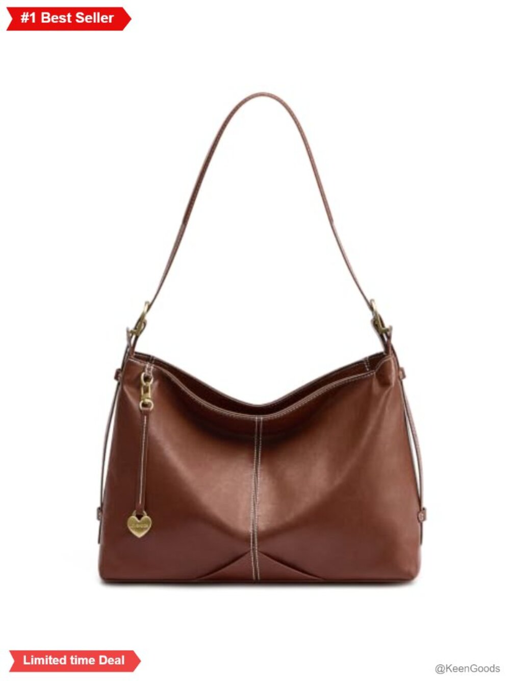 LOVEVOOK Faux Leather Hobo Bag Adjustable Strap Zipper Tote